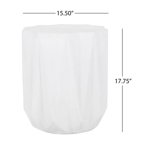 Outdoor Lightweight Concrete Side Table - Antique White