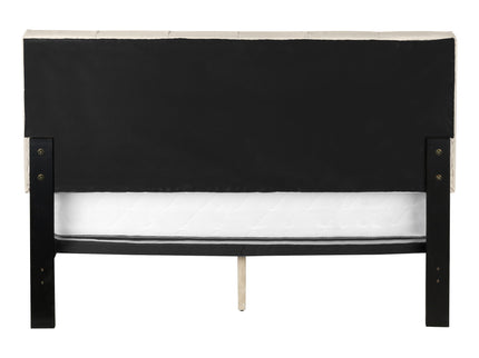 Queen Size Bed, Upholstered, Transitional - Beige