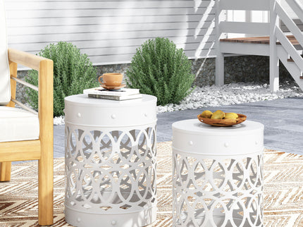Outdoor Metal S/2 End Table