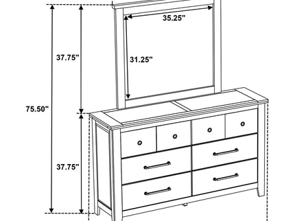 Pelton - 6 Drawer Dresser With Mirror - Oak