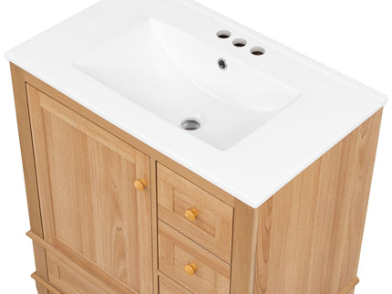 Freestanding Bathroom Vanity With Sink, Soft Close Doors & Drawers, Ample Storage - Wood