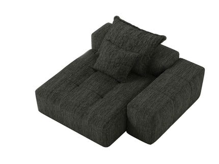Modern Oversized Modular Sectional Sofa, Sparkling Fabric Soft Cushion Sofa With 2 Pillows