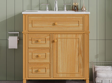 Bathroom Vanity With Flip Out Drawer, 2 Soft-Close Drawers