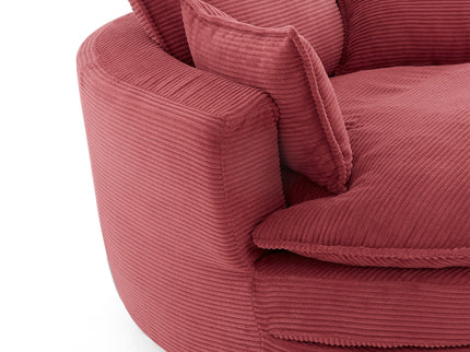 360° Swivel Accent Barrel Chair With Dual Layer Cushion And 3 Removable Pillows