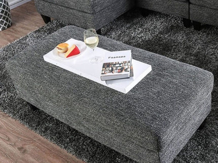 Ottoman With Plush Seat Living Room Furniture - Gray