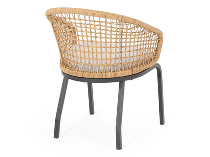 Outdoor Wicker Chair With Powder Coated Iron Legs