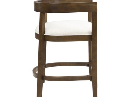 Modern Rubberwood Counter Stool Set With Upholstered Seats