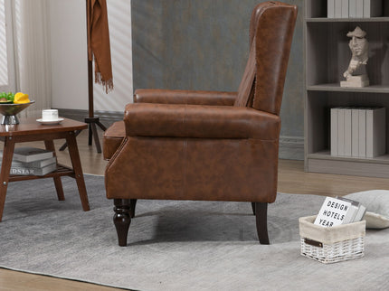 Modern Accent Armchair With Sturdy Wood Legs