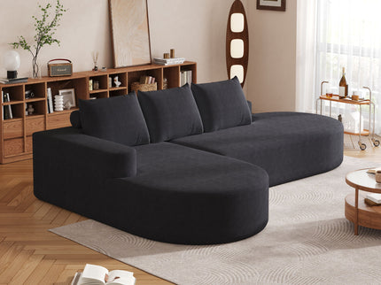 Modern Curved Sofa, L-Shaped Modular Sectional Set With 3 Pillows