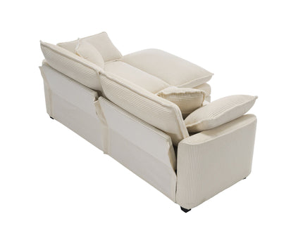 Modern Oversized Modular Cushion Sofa With Ottoman, Low Back, Deep Seating Sofa Set