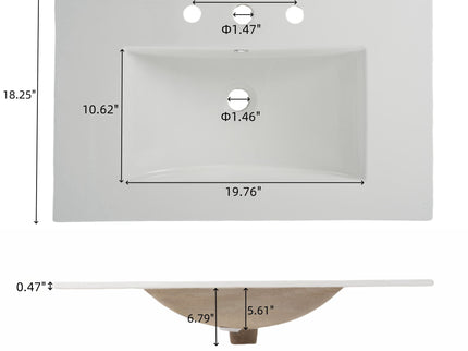Bathroom Vanity With Sink, Minimalist Design, 45 Degrees Free Handle Doors - Antique Natural