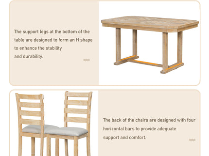 6 Piece Dining Table Set With Ergonomic Seating