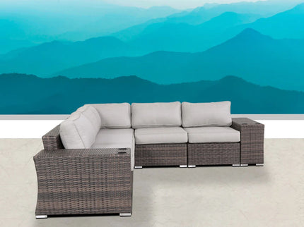 Rattan Sectional Sofa Set With Cushions