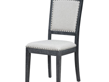Topmax - Rustic Extendable Dining Table Set With Removable Leaf, 6 Upholstered Armless Dining Chairs And 2 Padded Arm Chairs, 9 Pieces