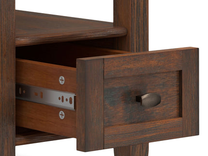 Warm Shaker - Narrow Side Table - Distressed Charcoal Brown