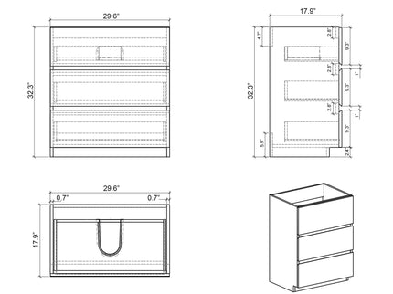 Alice - Bathroom Vanity With Sink, Large Storage Freestanding Bathroom Vanity For Modern Bathroom, One-Piece Sink Basin Without Drain And Faucet