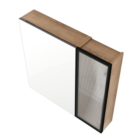 Wall Mounted Bathroom Cabinet & Adjustable Shelves - Imitative Oak