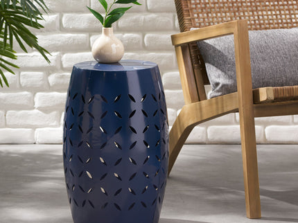 Outdoor Lace Cut Side Table - Navy Blue