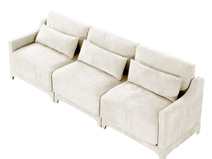 Elegant Sofa With Ergonomic Design And Lumbar Pillows