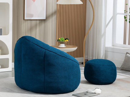 Bedding Bean Bag Sofa Chair High Pressure Foam With Footrest