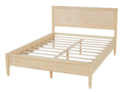 Classic Platform Bed Frame With Panel Headboard