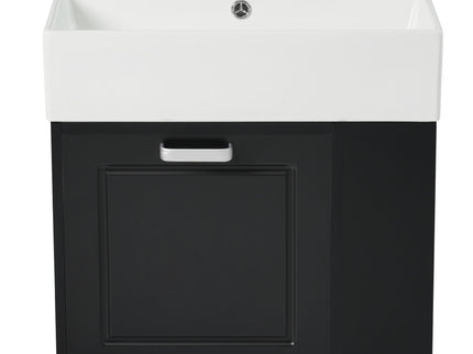 Modern Wall Mounted Bathroom Vanity With Sink, Soft Close Drawer, Adjustable Shelf, Toilet Paper Holder