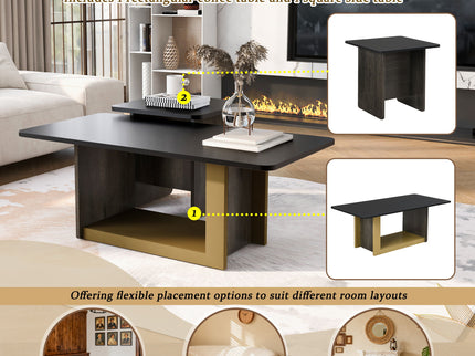 Small Square Coffee Table With End Table (Set of 2)