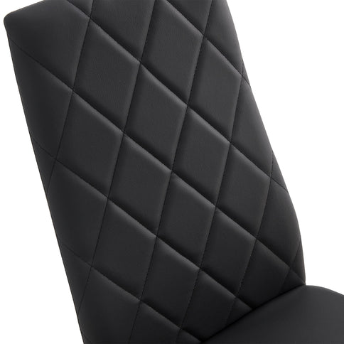 Modern 5 Piece Dining Table Set With Glass Top And Chairs - Black