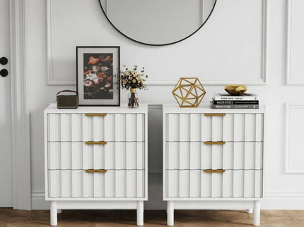 Fluted 3 Drawer Dresser