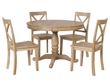 Modern Dining Table Set For 4, Round Table And 4 Kitchen Room Chairs, 5 Piece Kitchen Table Set For Dining Room, Dinette, Breakfast Nook