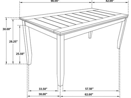 Dexter - Rectangular Plank Top Dining Table - Dark Gray
