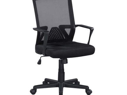 Ergonomic Height Adjustable Office Chair With Armrest - Black