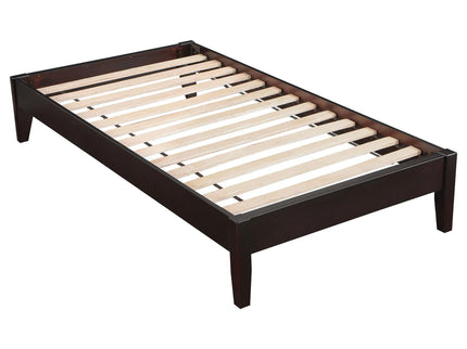 Queen Platform Bed With Tapered Legs - Brown
