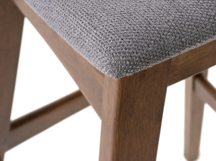 Mid Century Modern Bar Stool Set With Upholstered Seating
