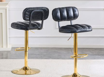 Adjustable Height Bar Stools & Footrest For Kitchen Island (Set of 2)