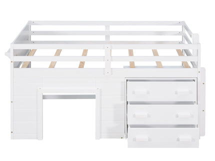 Loft Bed With Cabinet And Shelf