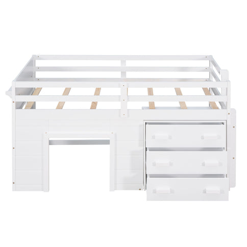 Loft Bed With Cabinet And Shelf