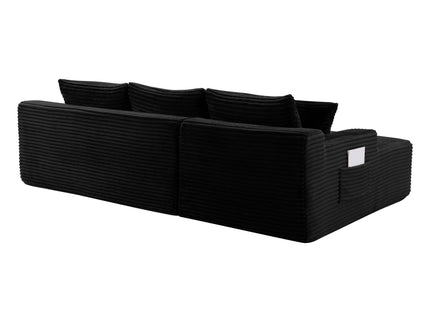 Cloud Modular Sectional Sofa Couch With L-Shape Chaise, Upholstered Couches For Living Room - Black