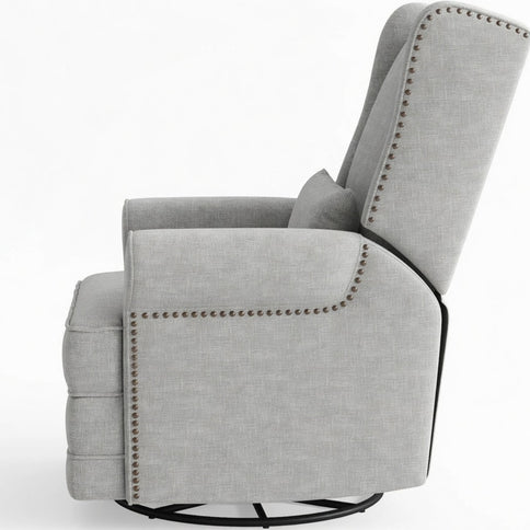 Extra Wide Swivel Recliner Glider Chair With Footrest