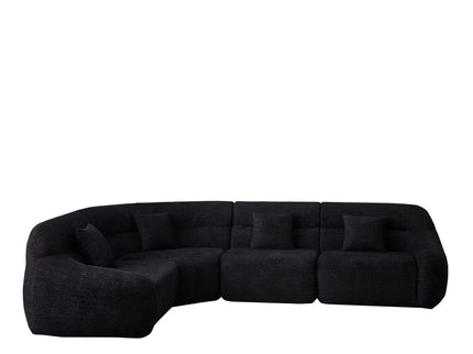 Luxury Curved Corner Sectional Sofa With 4 Pillows