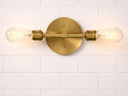 Reverie - Double Lights Bathroom Wall Sconce Over Mirror - Clear / Gold
