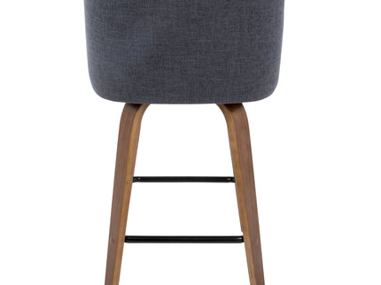 Toriano - Mid Century Modern Fixed Height Counter Stool & Square Footrest (Set of 2)