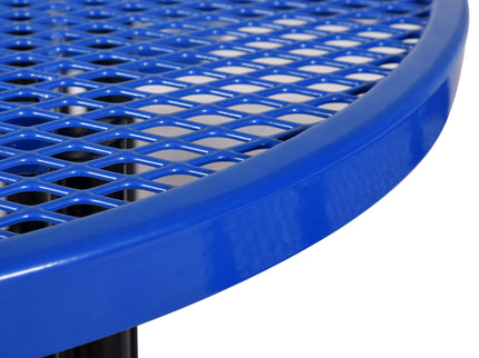 Round Outdoor Steel Picnic Table With Umbrella Pole