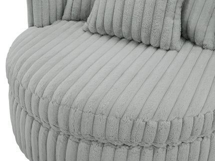 Mindy - Oversized Swivel Barrel Chair - Gray
