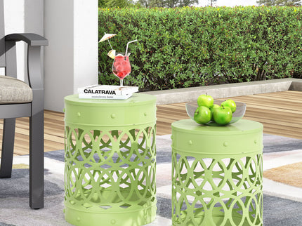 Outdoor Metal S/2 End Table