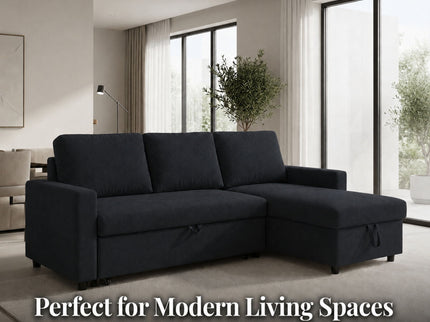 L - Shaped Convertible Sofa Bed With Storage Chaise