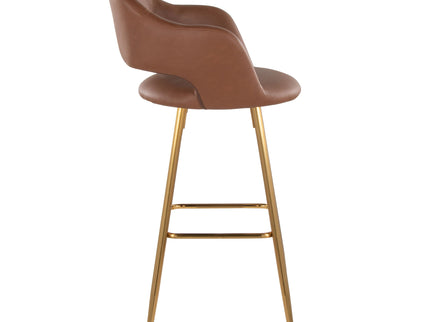 Margarite - Contemporary Fixed Height Barstool With Footrest (Set of 2) With Square
