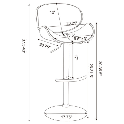Adjustable Height Bar Stool - Black