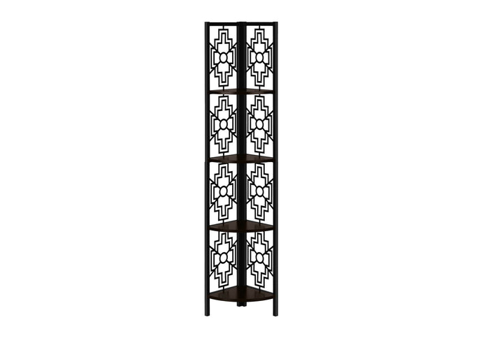 Bookshelf, Bookcase, Etagere, 4 Tier Corner, For Office, Transitional