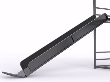 Twin Size House Loft Bed With Slide And Ladder - Black